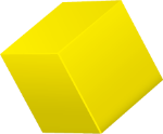 A floating yellow cube