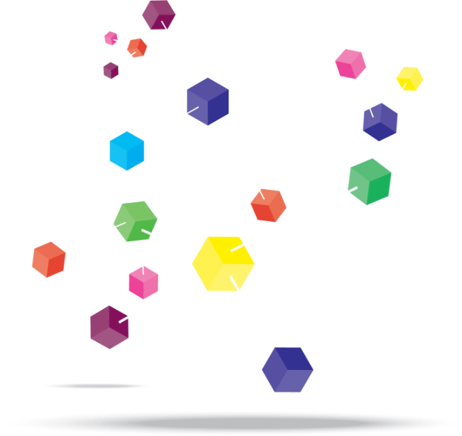 Floating connected cubes