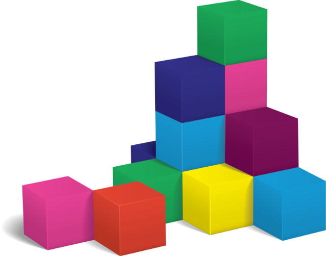 stacked cubes forming a small tower