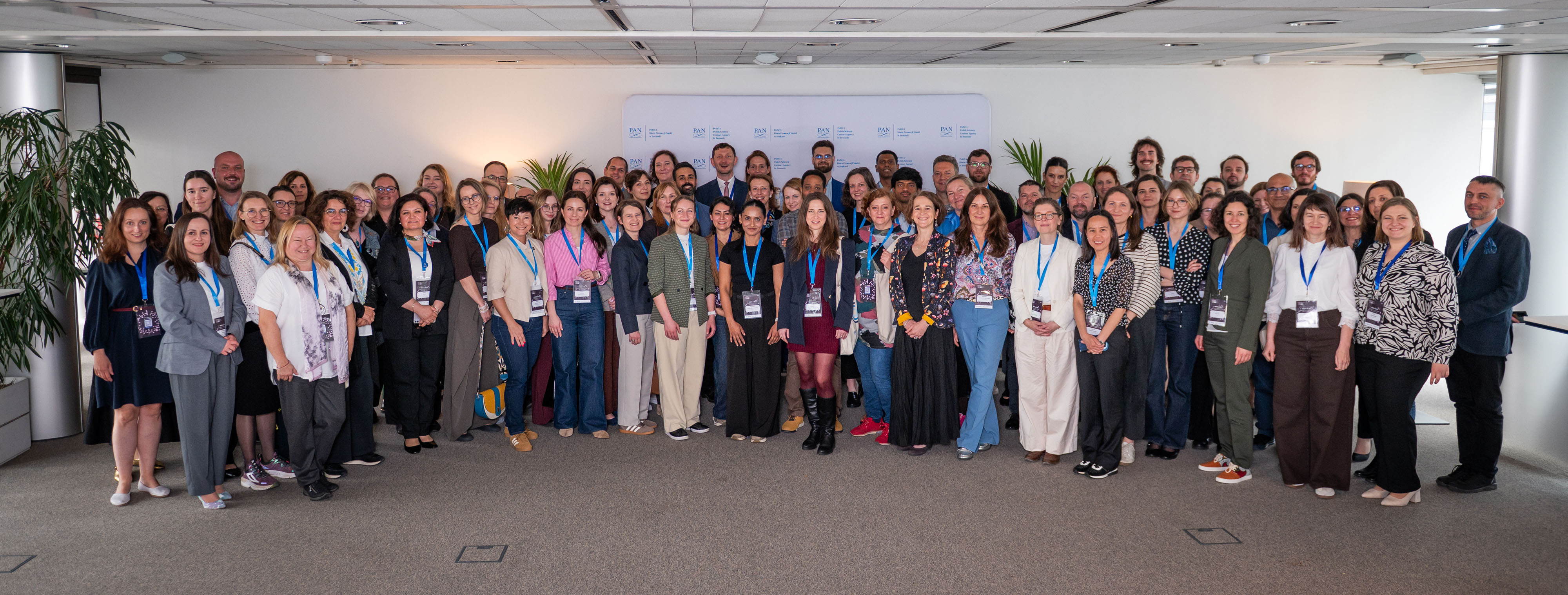 Group photo taken during the event “MSCA at 30: Research mobility & bridging gaps across Europe” held on 21 May 2026, in Brussels, Belgium. Photo: Kinga Majewska/BXL Frame