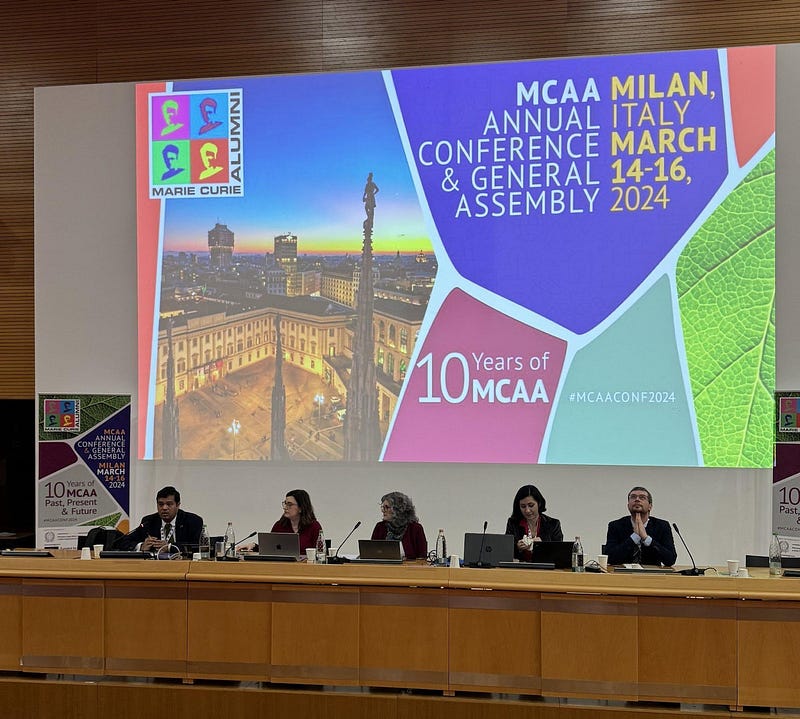 Sebastian Dahle, first from right, pleads for no more crocodiles to be found at the MCAA conference.