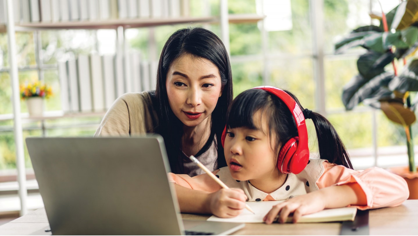 Child looking at pc screen