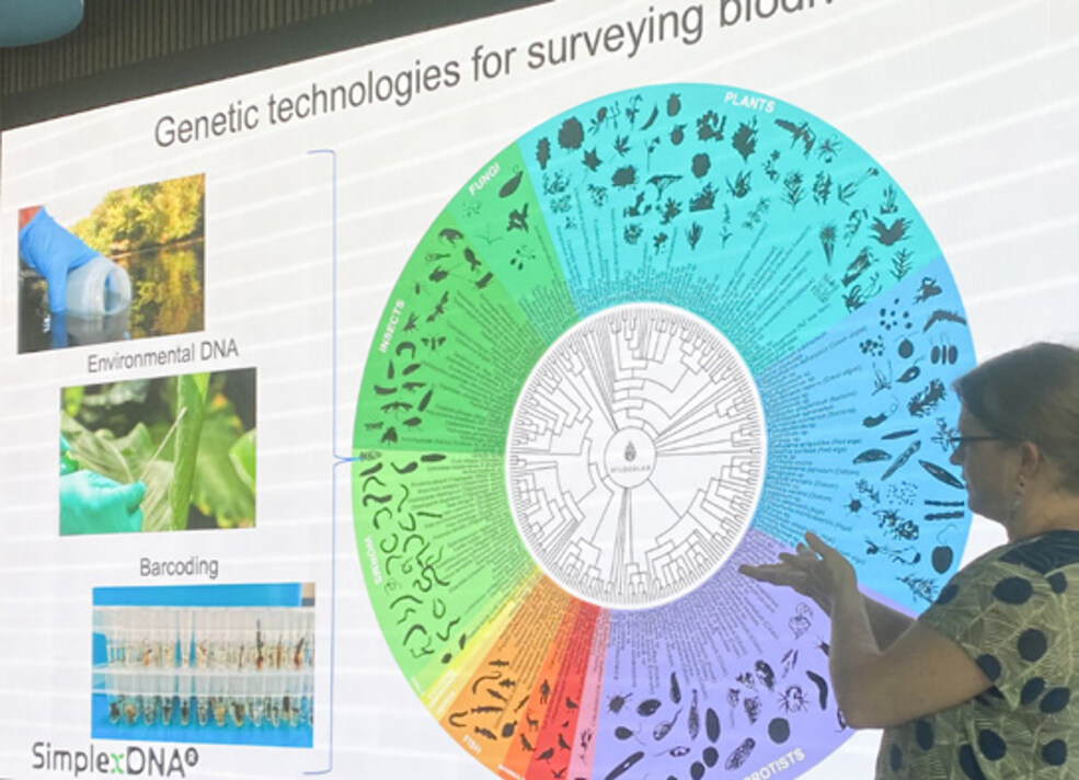 Kristy Deiner explains DNA methods for monitoring biodiversity in a LASER talk.
