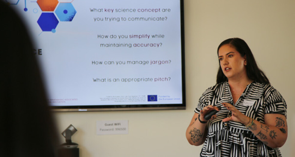 DCs participating in science communication training, hosted by the Eco2Wine Associated Partner South Africa Wine in Paarl, South Africa, in October 2024. 