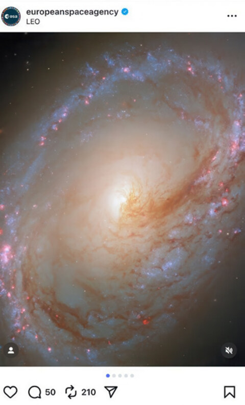 The European Space Agency (ESA)’s Instagram shares breathtaking satellite images of our universe