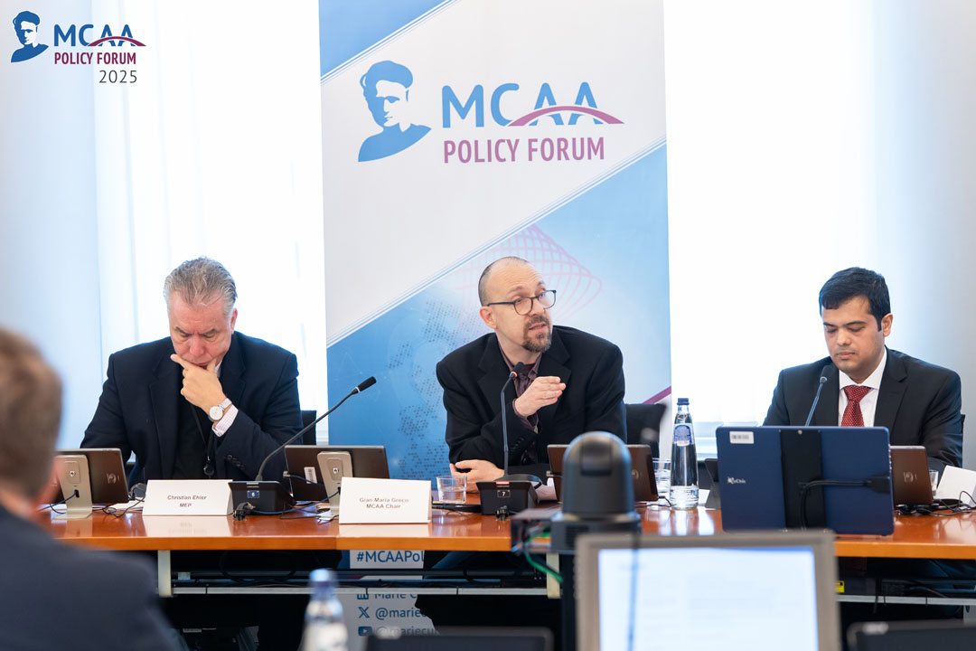MCAA Chair Gian Maria Greco giving his opening address