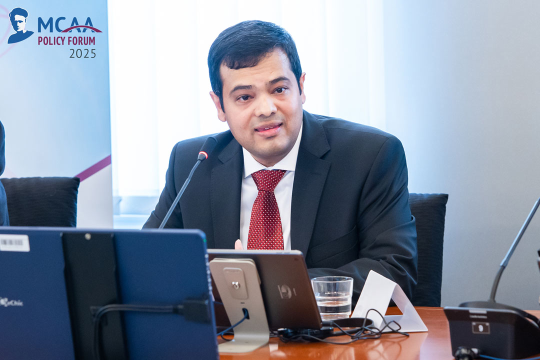  MCAA Executive Director Mostafa Moonir Shawrav presenting the MCAA’s new impact report