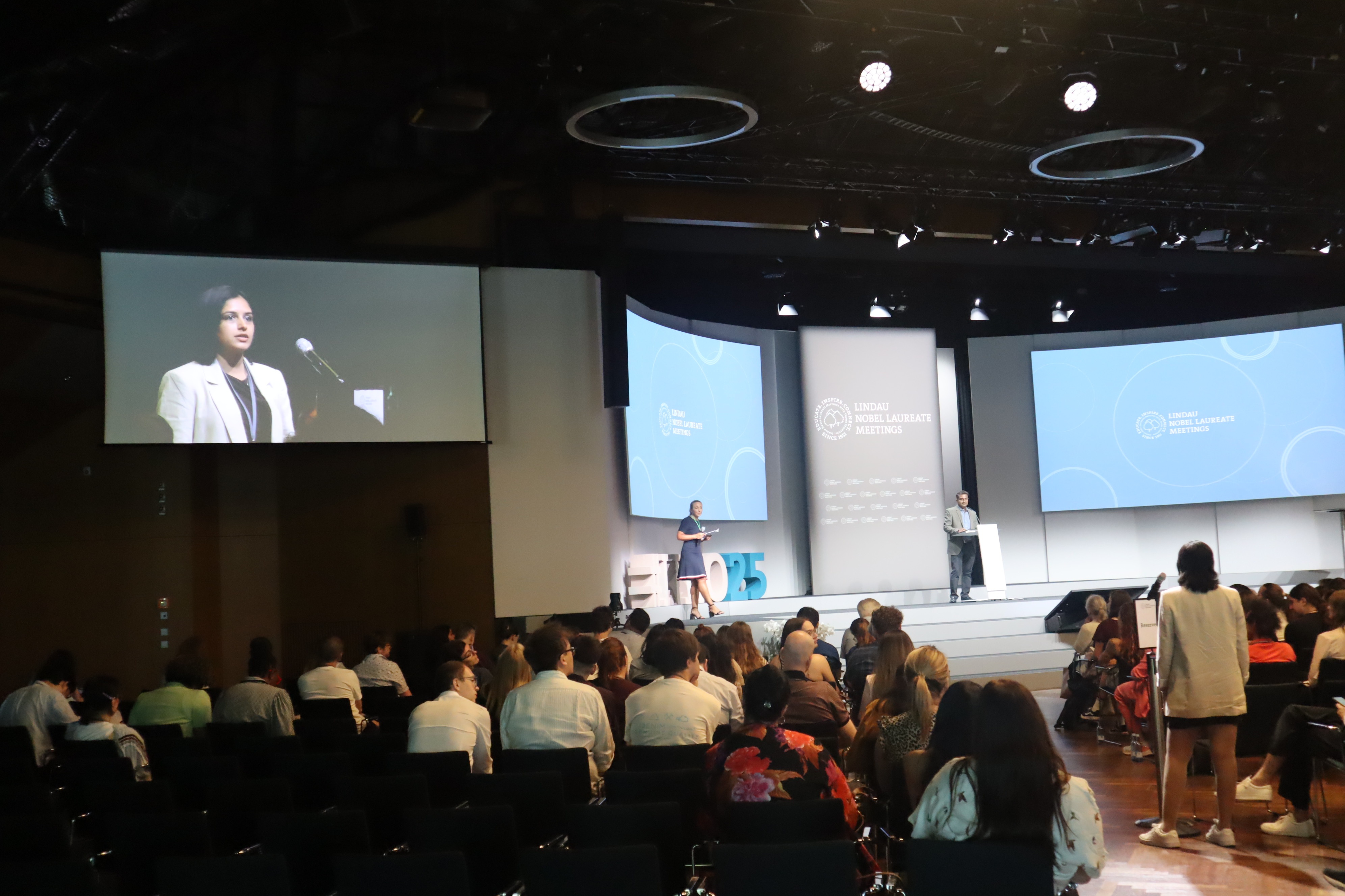 A plenary session at the Lindau Nobel Laureate Meeting in Chemistry 2025, bringing together Nobel laureates and selected young scientists for scientific exchange and dialogue.