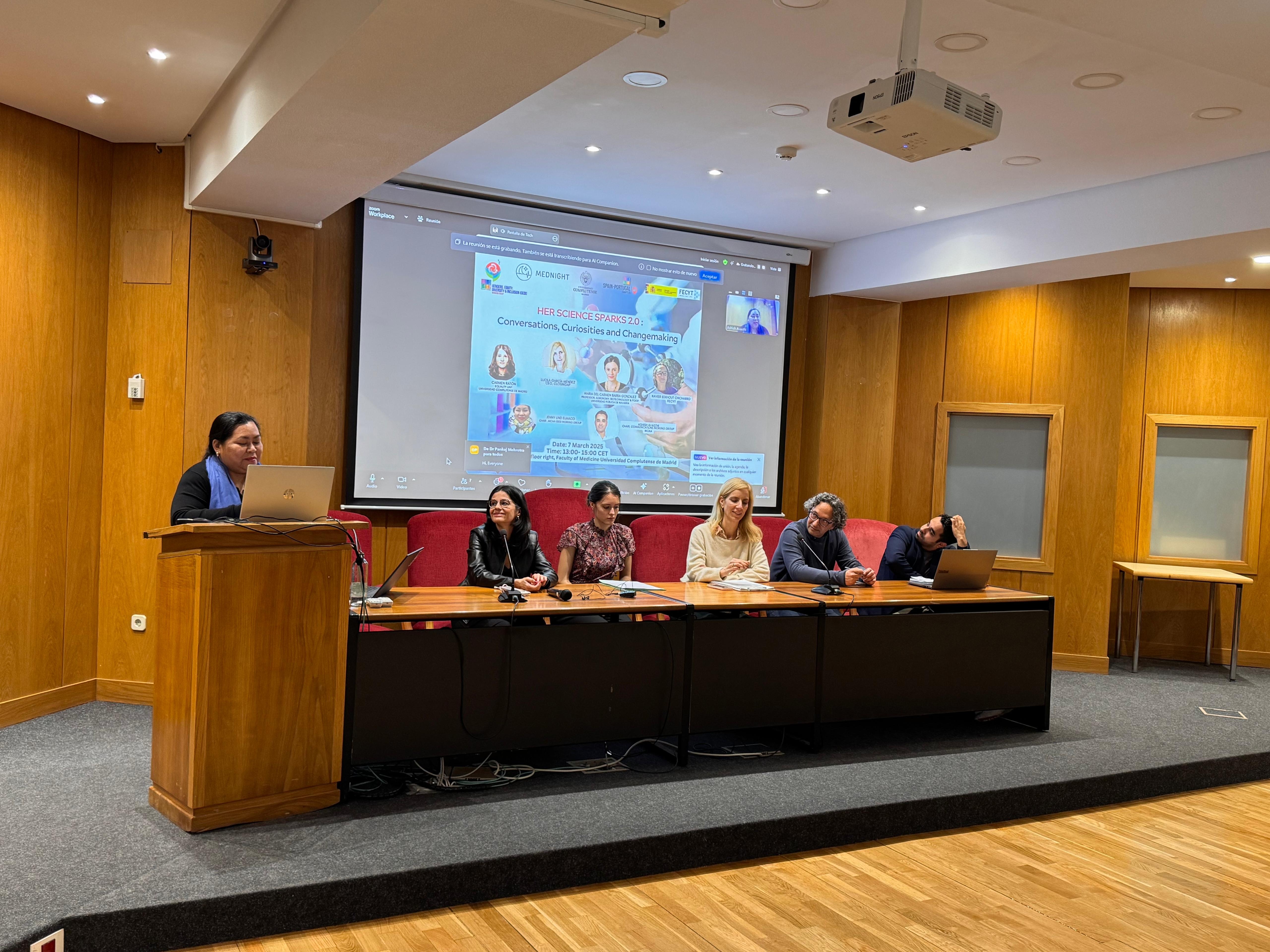 Panel discussion during “Her Science Sparks 2.0: Conversations, Curiosities, and Changemaking”, held on 7 March 2025 in Madrid, Spain.