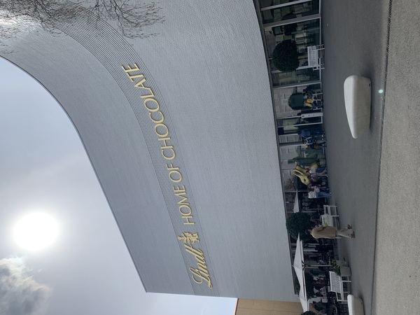 The entrance to the Lindt Home of Chocolate museum in Kilchberg, near Zurich, Switzerland.