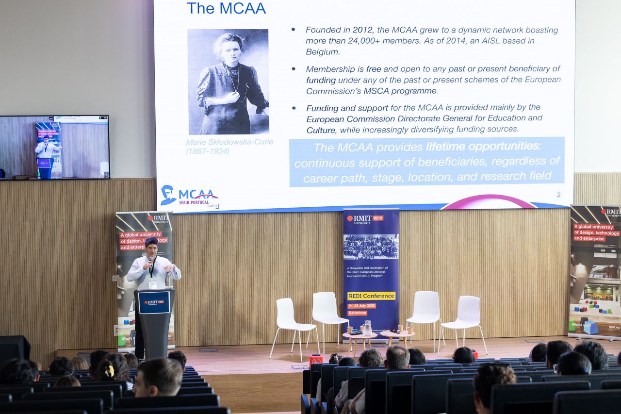 Opening presentation by Joaquín Capablo, MCAA Vice-Chair 2024–2026. Photo: RMIT Europe