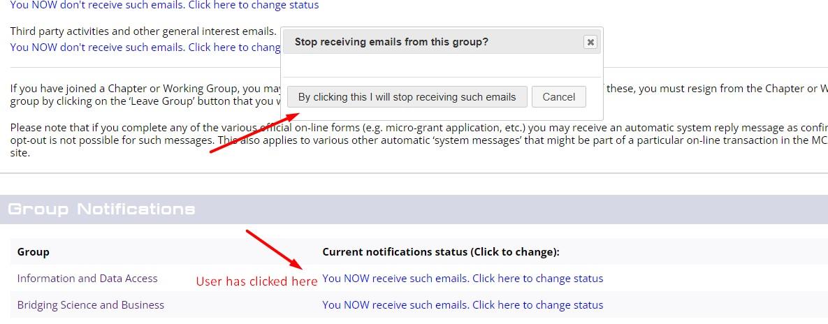 Figure 5 Choose not to recieve notifications