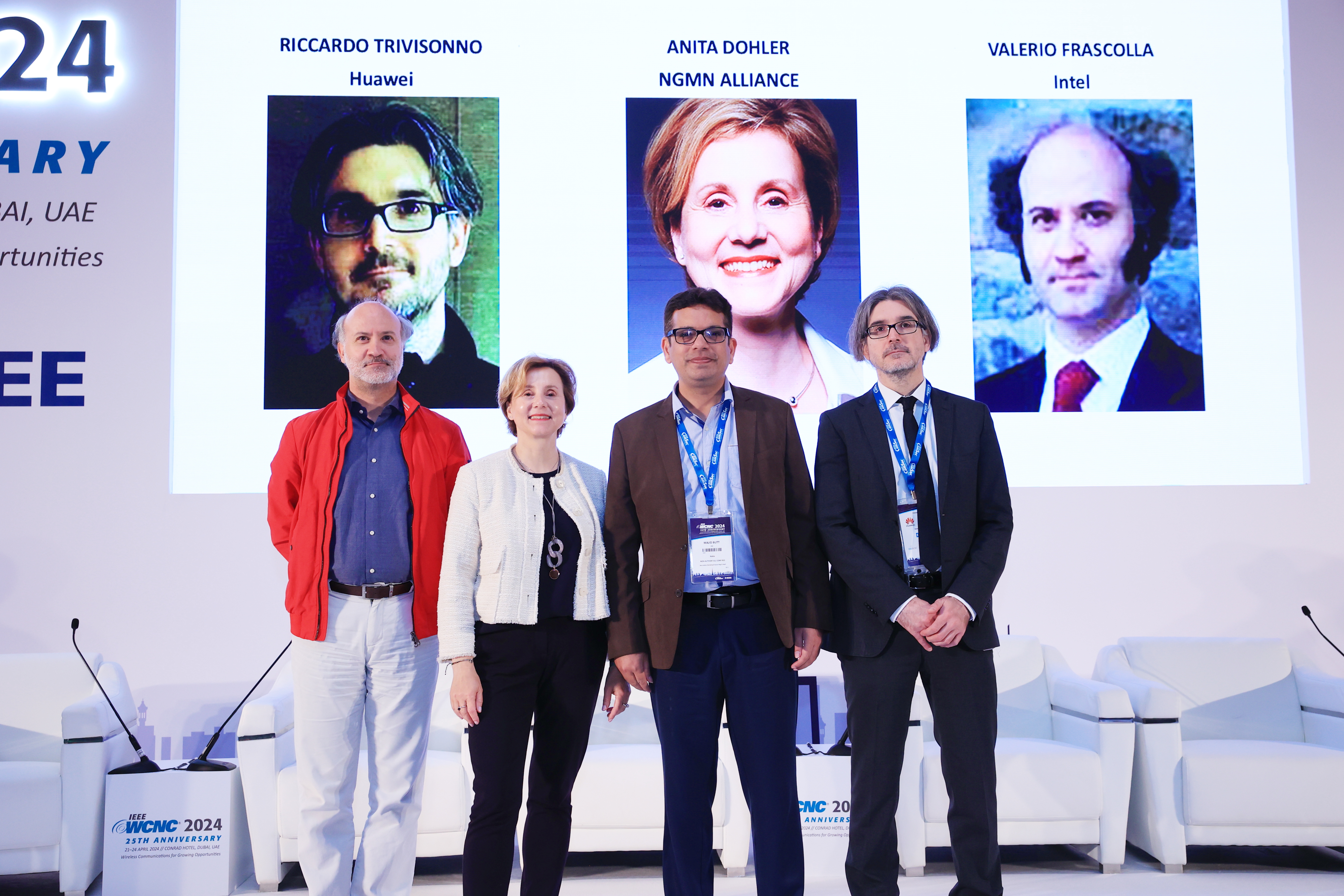 Majid Butt at the IEEE WCNC 2024 Conference, where he was organising a panel discussion with his colleagues.