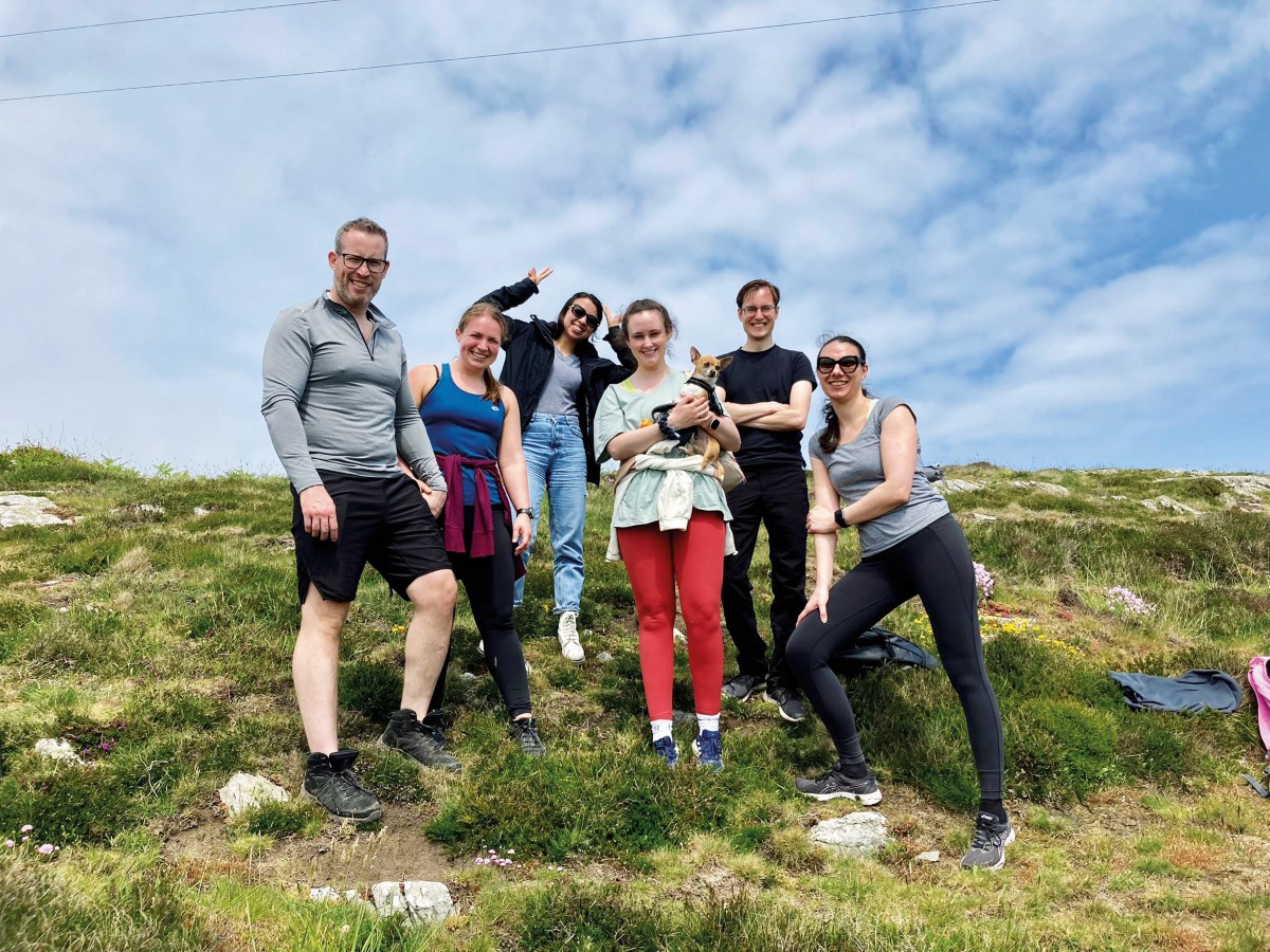 Psychohygiene is fostered not only by mental work, but also by walks in fresh air. Howth Cliffs walk of the MCAA Ireland Chapter and RCSI postdoc society on 21 May 2023 in the north of Dublin, Ireland.
