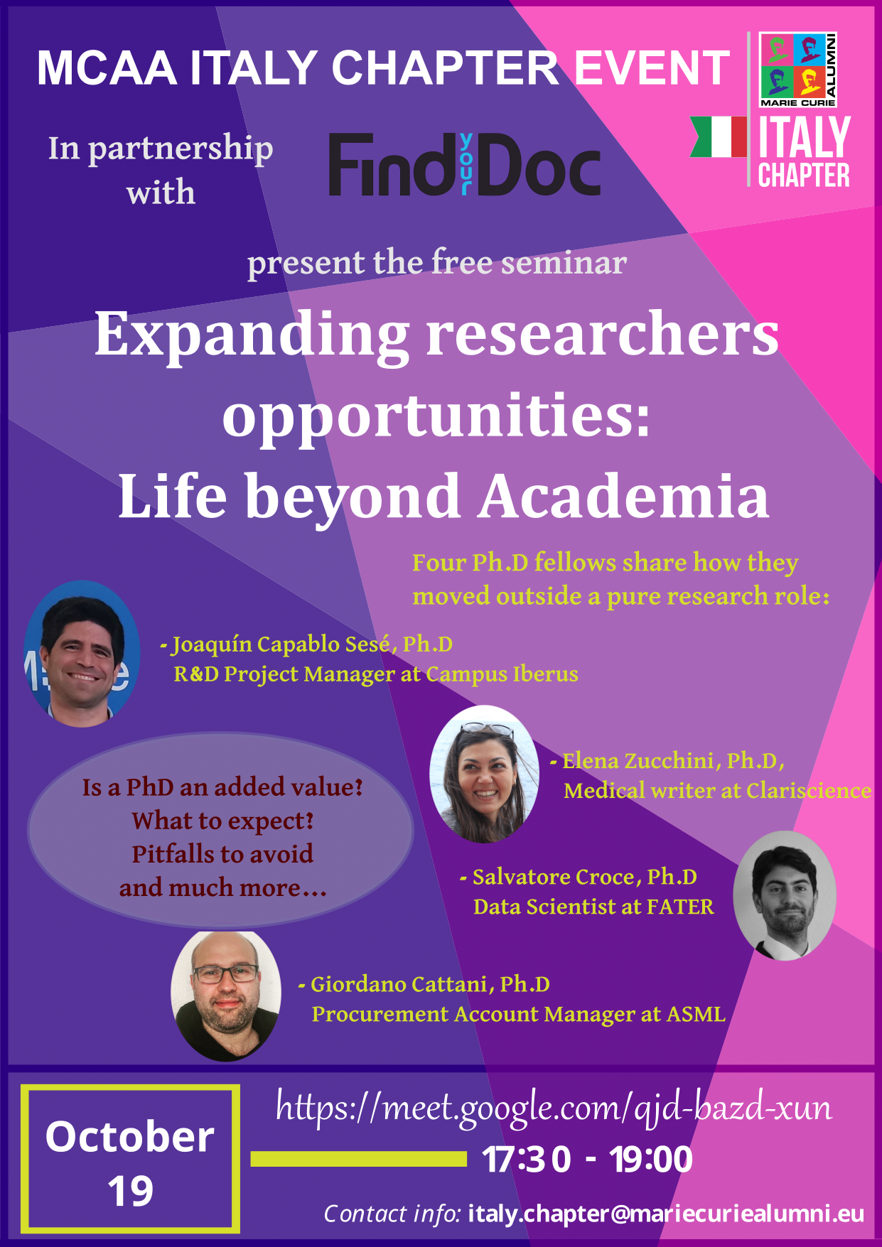 Expanding researchers opportunities- life beyond academia.