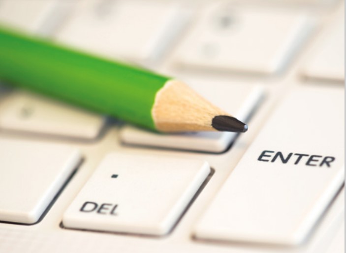pencil and keyboard