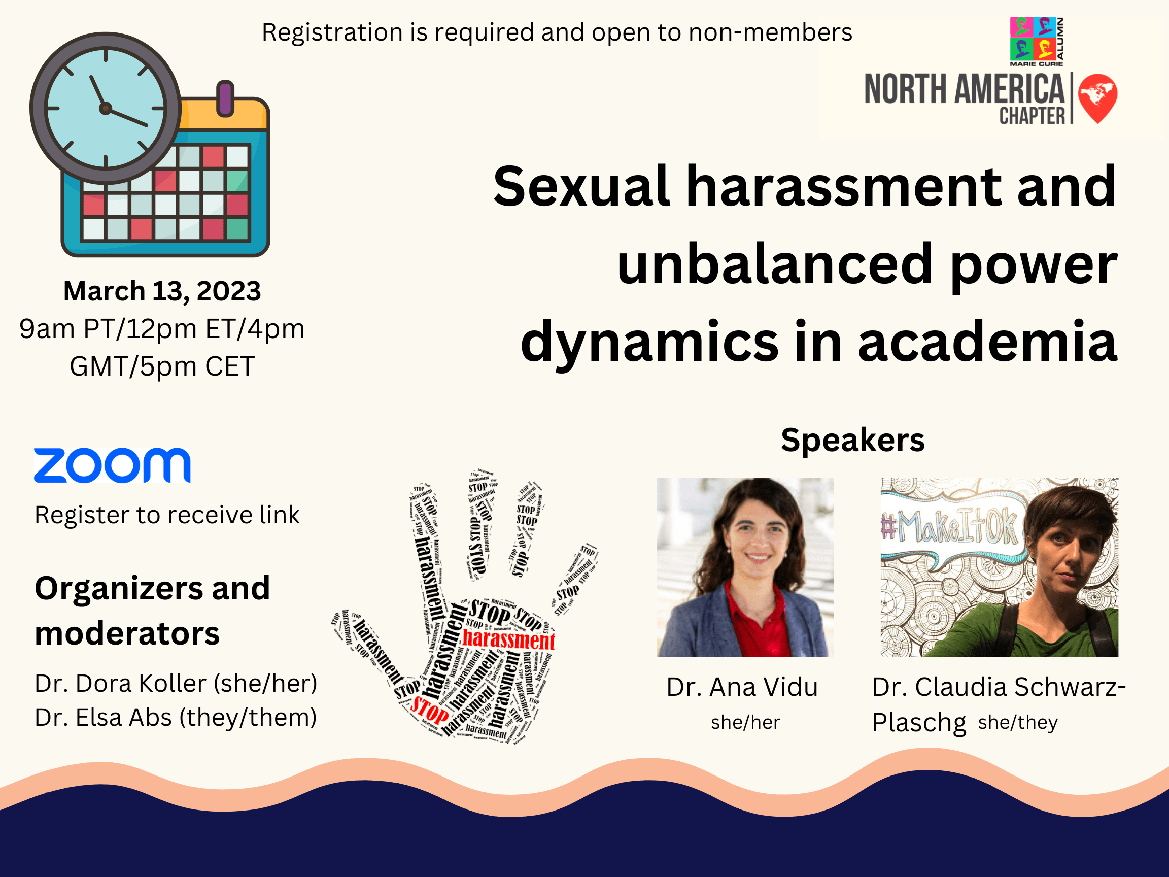poster for the seminar, showing photos of the speakers. The title of the seminar is also shown with the time when it takes place and zoom ID and password.