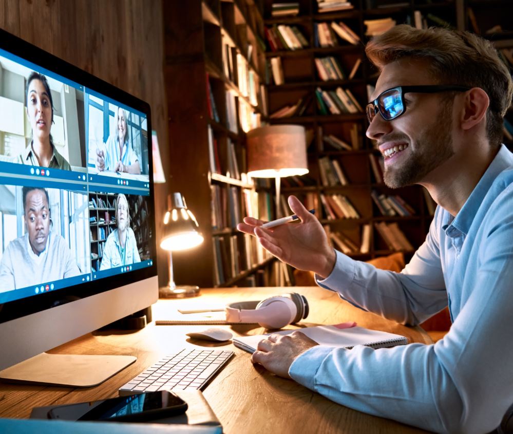 Man chatting on computer