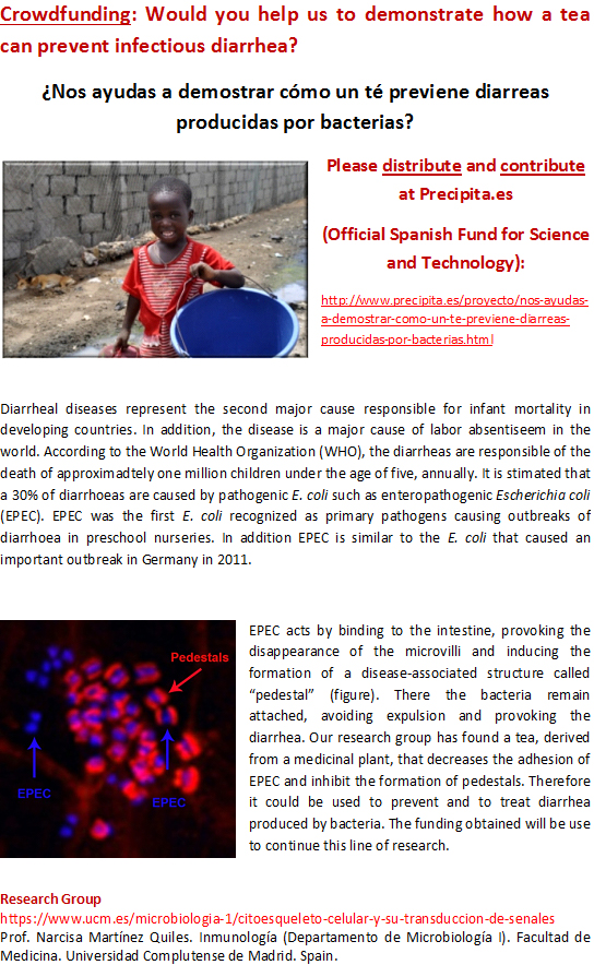 Would you help us to demonstrate how a tea can prevent infectious diarrhea? Crowdfunding, project, E coli