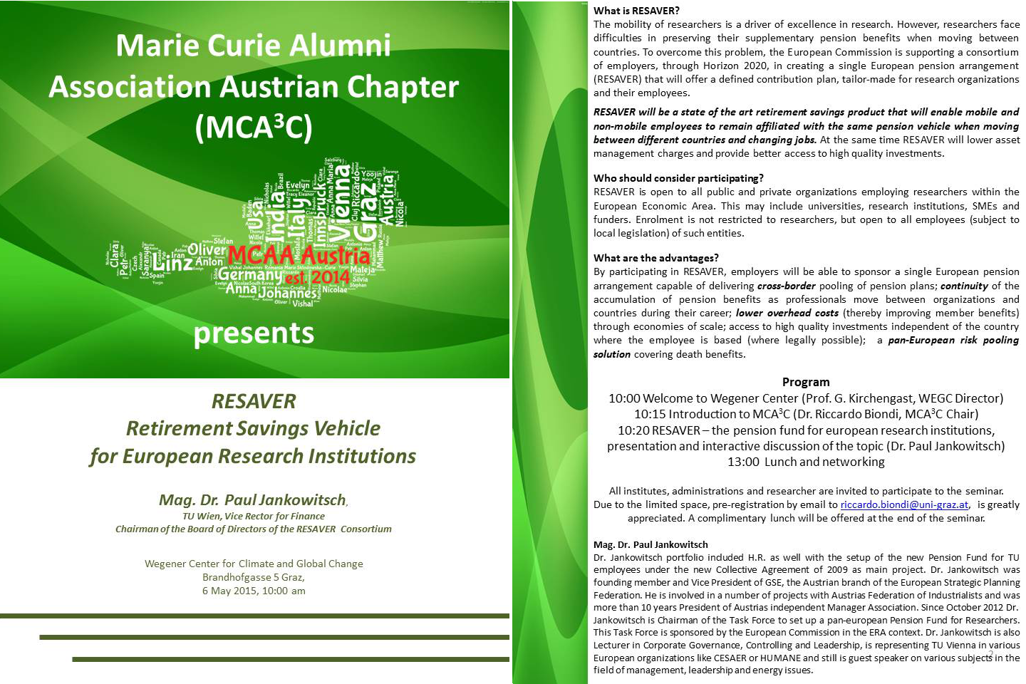 RESAVER seminar flyer