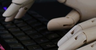 Robot typing teaser image