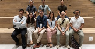 MCAA representatives at the REDI PhD Career Day in Barcelona: Joaquín Capablo, Blanca Pina, Nelson García-Polanco, Nevena Marković, and Murat Güneş. Photo: RMIT Europe