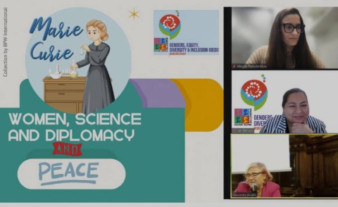 A hybrid workshop emphasizing the indispensable role of women scientists in conflict resolution and peacebuilding organized by GEDI WG.