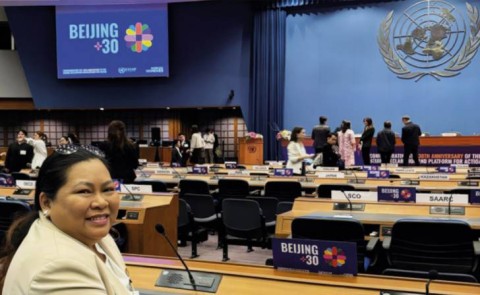 Jenny Lind Elmaco, the Chair of the GEDI WG, attending the Asia-Pacific Ministerial Conference on Beijing+30 Review at the United Nations Economic and Social Commission for Asia and the Pacific (ESCAP)