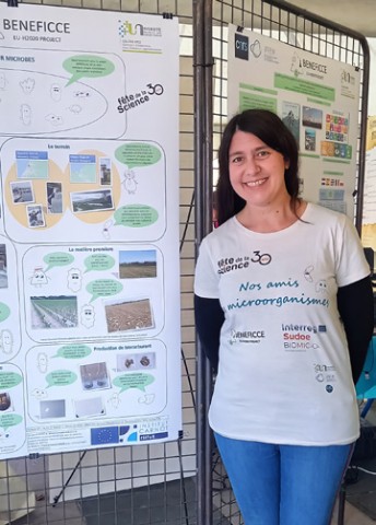 Lorena Falco at the Science Festival 2021 in Pau, France, in the frame of the MSCA IF BENEFICCE project.